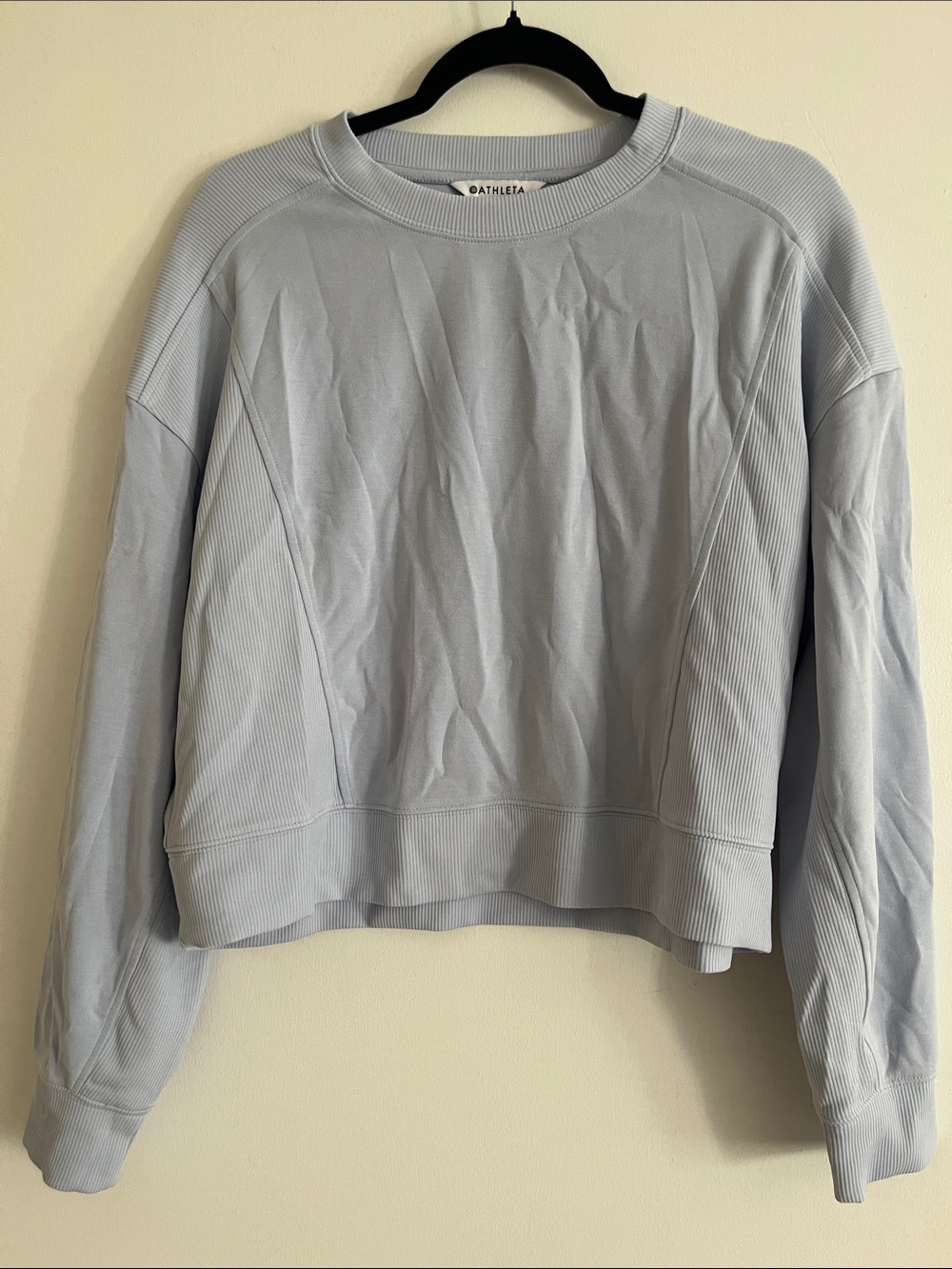Athleta Light Blue Crewneck Pullover Sweatshirt